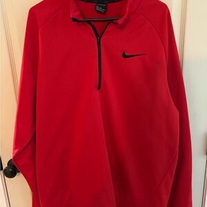 Nike Men's Performance 1/4 Zip Pullover in Red and Black